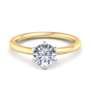 Aura 6-Prong Cathedral Solitaire Engagement Ring in $14K Yellow Gold 18K Yellow Gold$