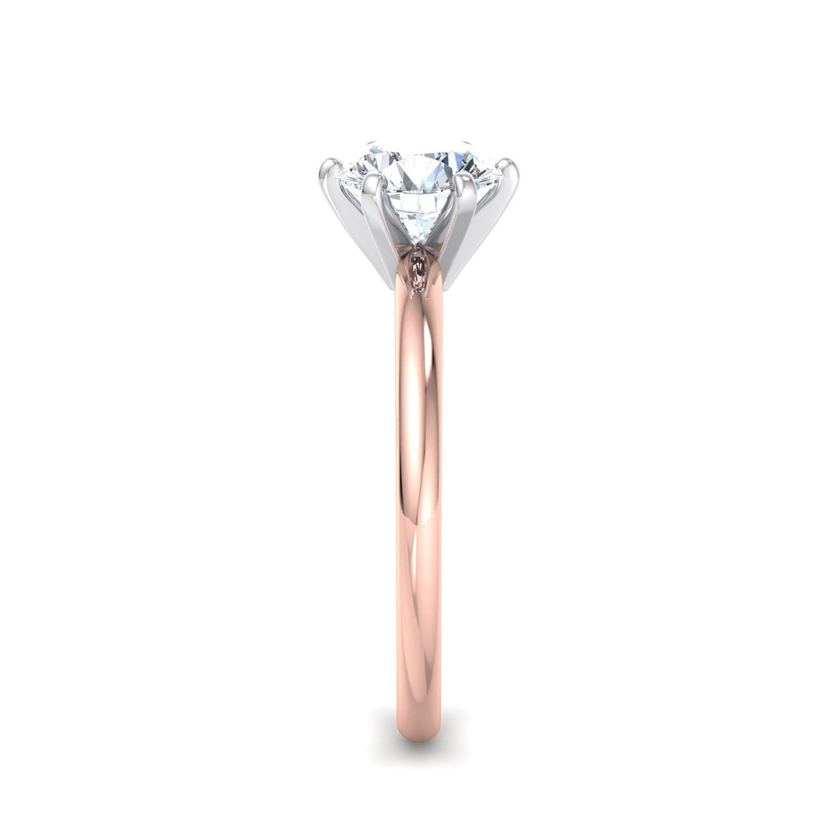 Aura 6-Prong Cathedral Solitaire Engagement Ring in $14K Rose Gold 18K Rose Gold$