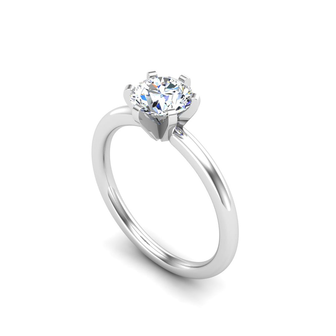 Aura 6-Prong Cathedral Solitaire Engagement Ring in 14k $14K White Gold 18K White Gold Platinum$