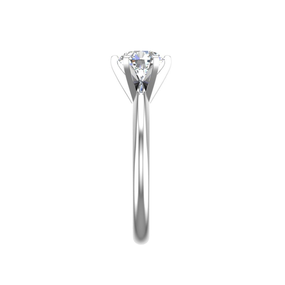 Aura 6-Prong Sculpted Solitaire Engagement Ring in $14K White Gold 18K White Gold$