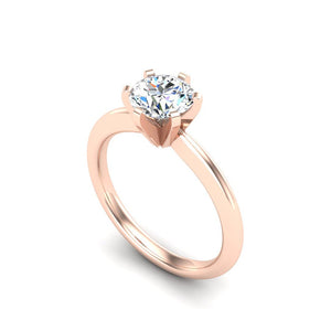 Aura 6-Prong Sculpted Solitaire Engagement Ring in $14K Rose Gold 18K Rose Gold$