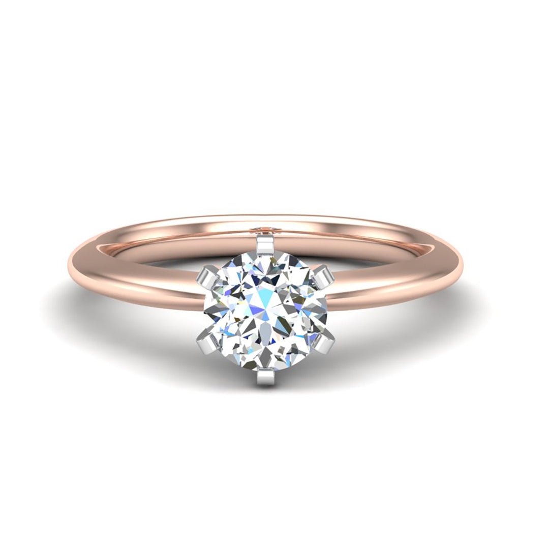 Aura 6-Prong Sculpted Solitaire Engagement Ring in $14K Rose Gold 18K Rose Gold$