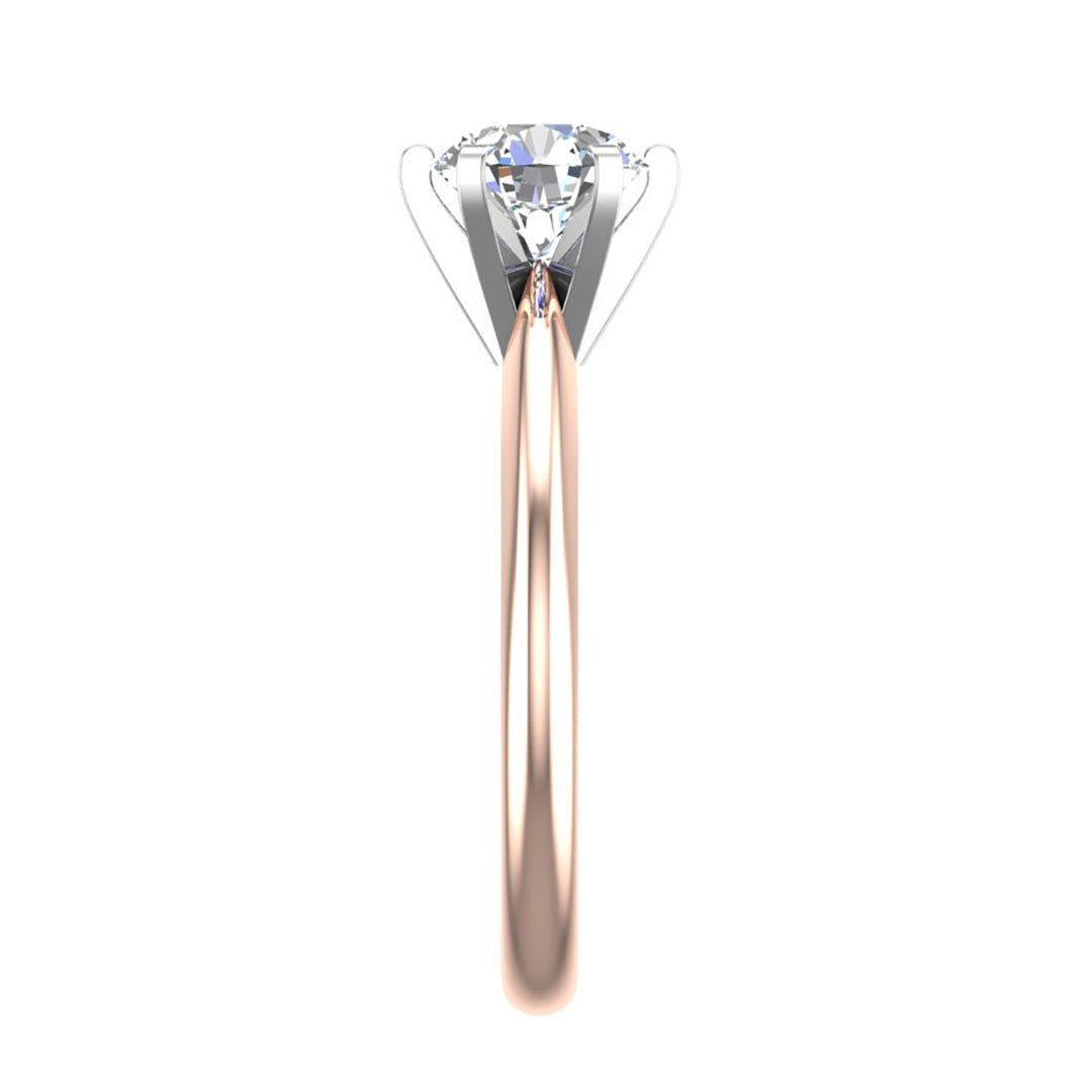 Aura 6-Prong Sculpted Solitaire Engagement Ring in $14K Rose Gold 18K Rose Gold$