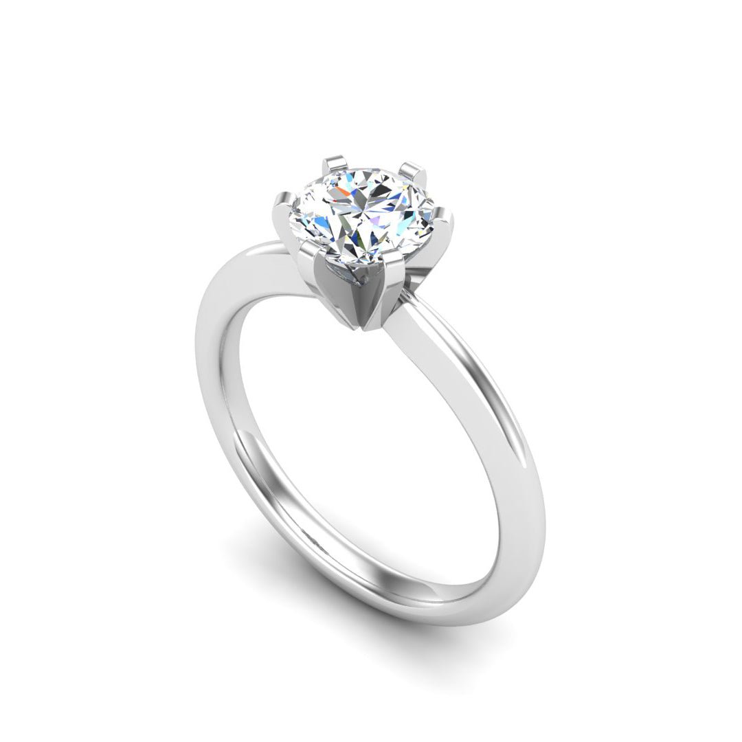 Aura 6-Prong Sculpted Solitaire Engagement Ring