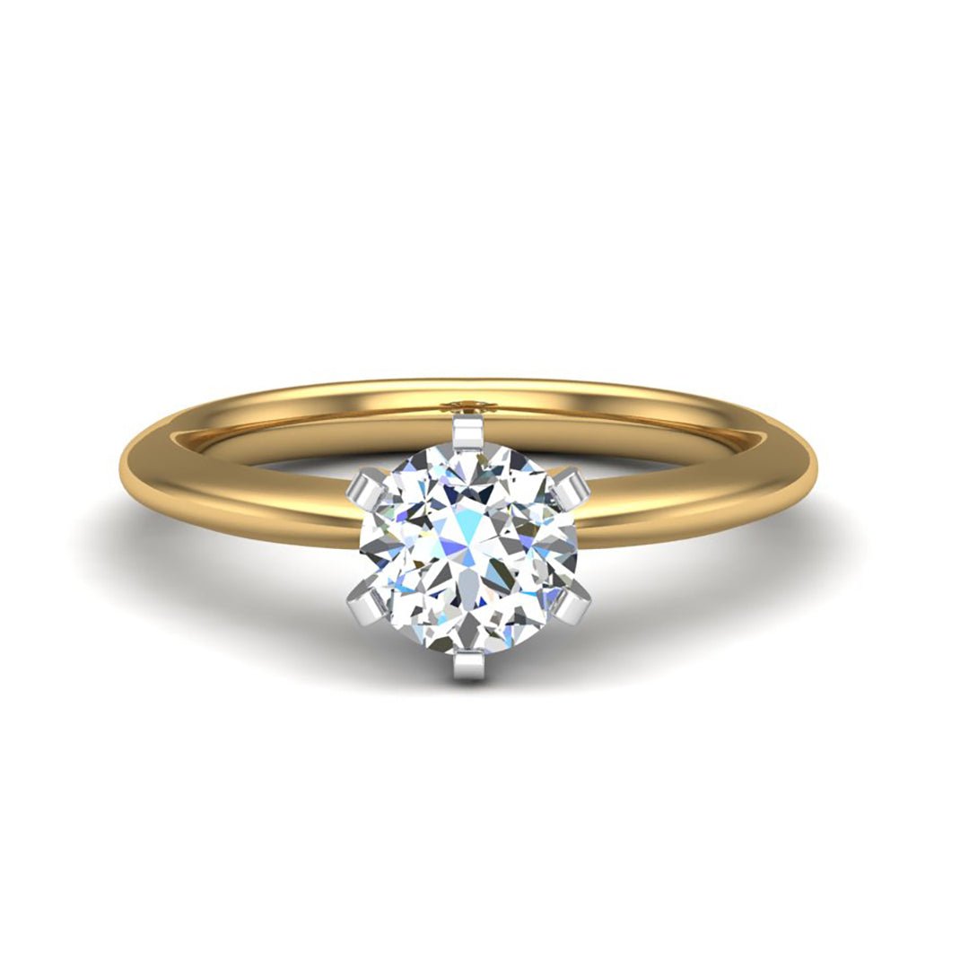 Aura 6-Prong Sculpted Solitaire Engagement Ring in $14K Yellow Gold 18K Yellow Gold$