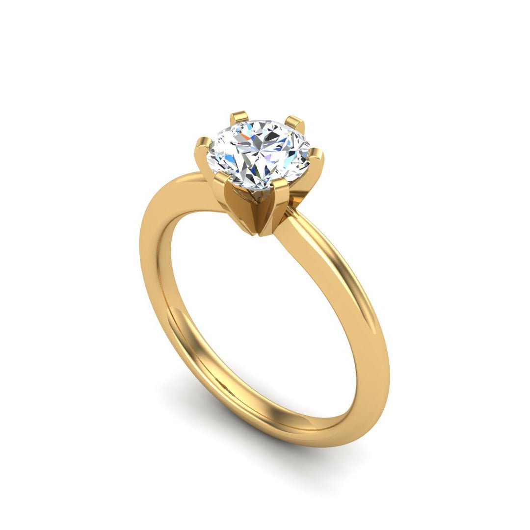 Aura 6-Prong Sculpted Solitaire Engagement Ring in $14K Yellow Gold 18K Yellow Gold$