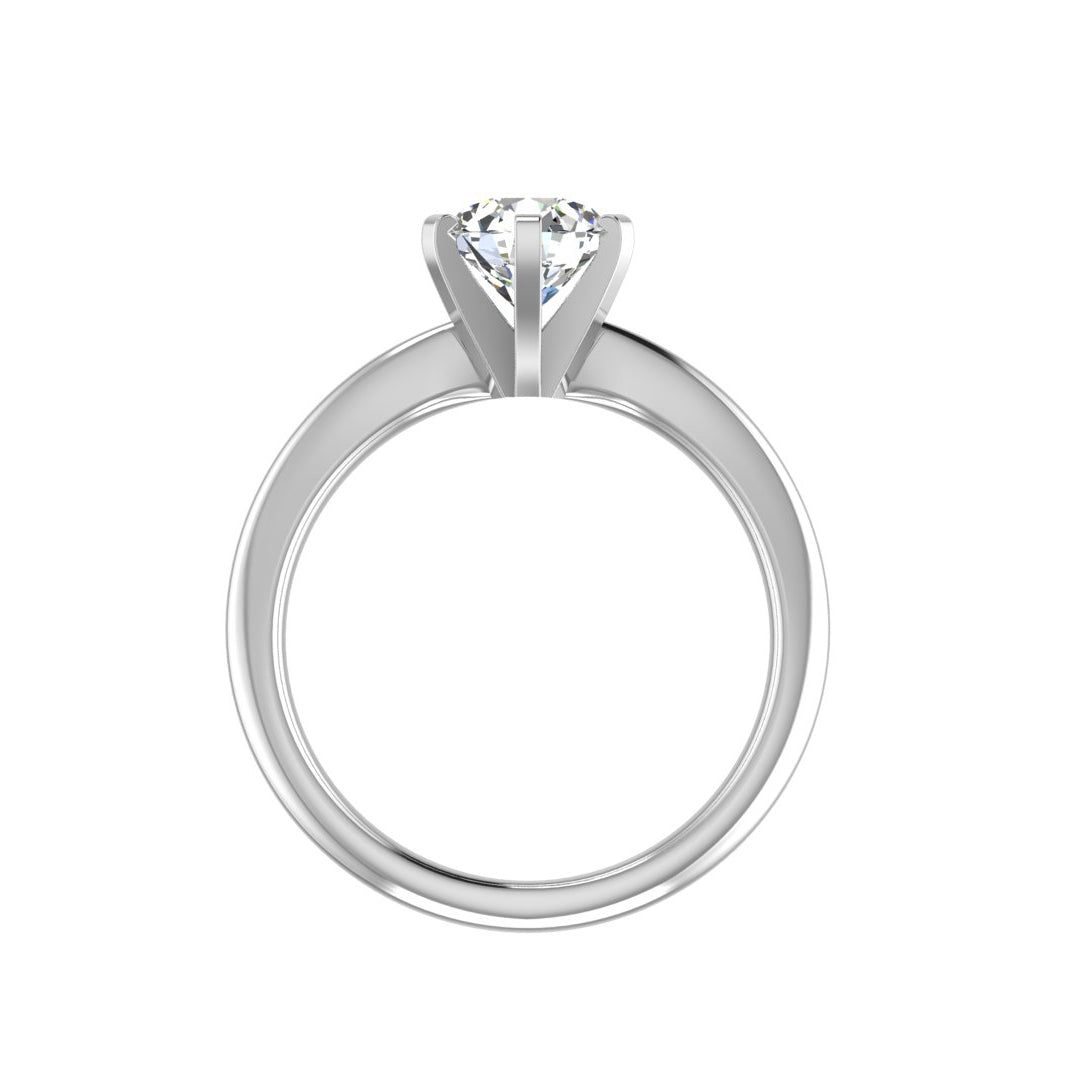 Aura 6-Prong Sculpted Solitaire Engagement Ring in $14K White Gold 18K White Gold$ 