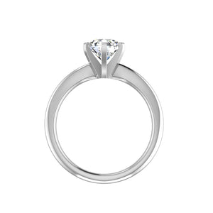 Aura 6-Prong Sculpted Solitaire Engagement Ring in $14K White Gold 18K White Gold$ 