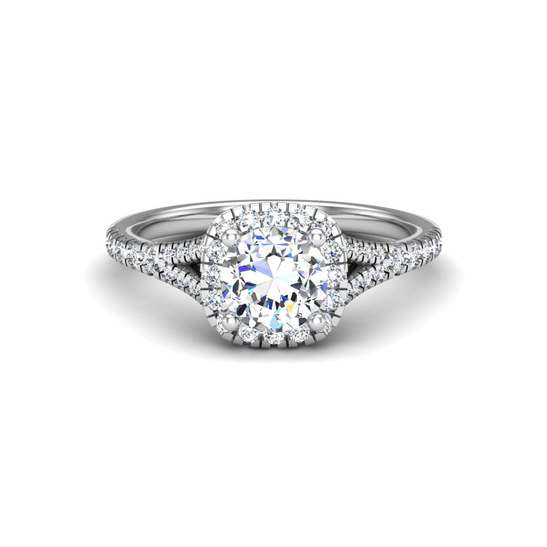 Bloom Halo Engagement Ring in $14K White Gold 18K White Gold Platinum$