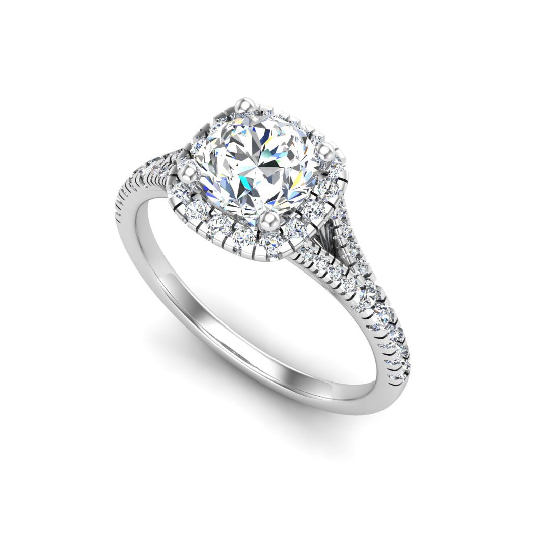 Bloom Halo Engagement Ring in $14K White Gold 18K White Gold Platinum$