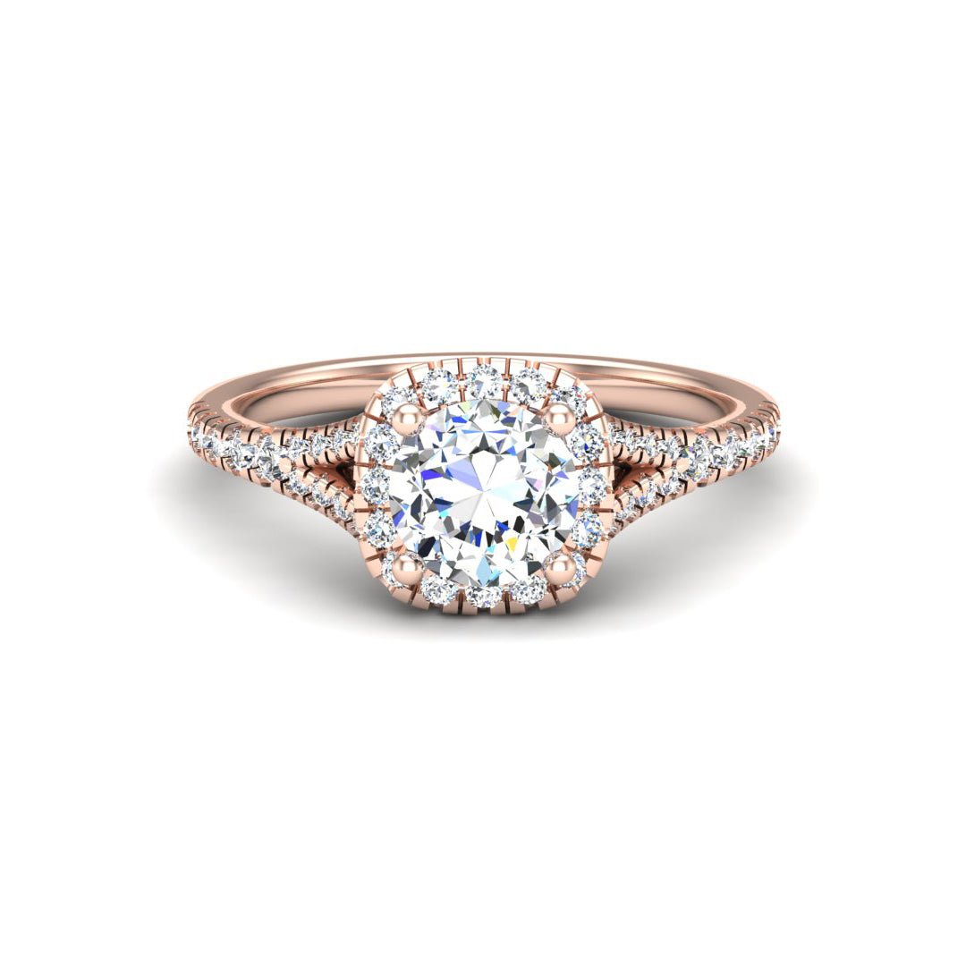 Bloom Halo Engagement Ring in $14K Rose Gold 18K Rose Gold$