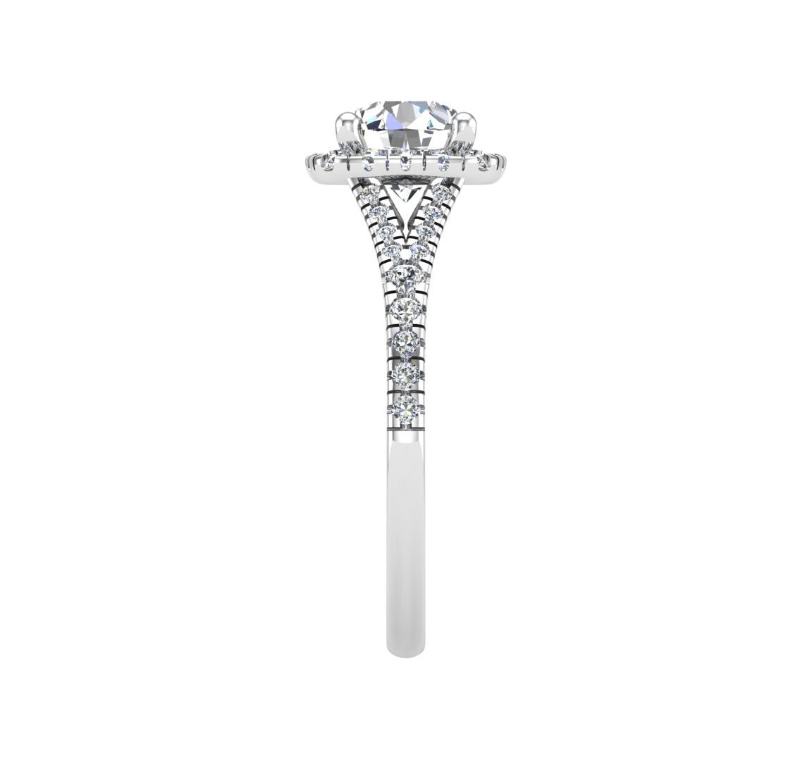 Bloom Halo Engagement Ring in $14K White Gold 18K White Gold Platinum$ 