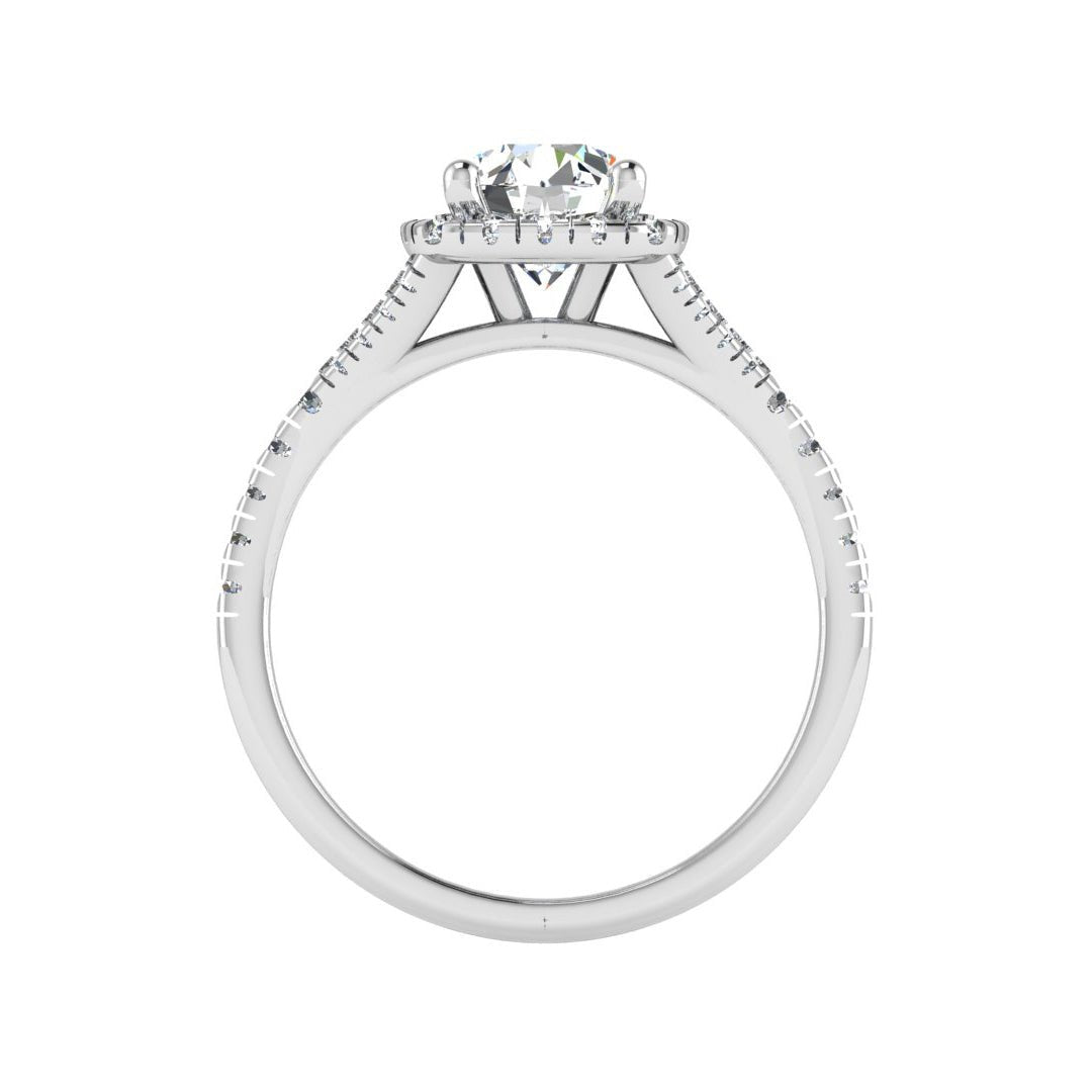 Bloom Halo Engagement Ring in $14K White Gold 18K White Gold Platinum$ 
