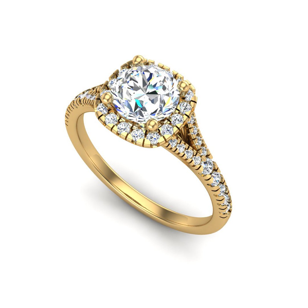 Bloom Halo Engagement Ring in $14K Yellow Gold 18K Yellow Gold$