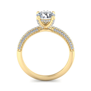 Celeste Triple Pave with Hidden Halo Engagement Ring in $14K Yellow Gold 18K Yellow Gold$ 