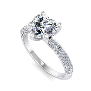 Celeste Triple Pave with Hidden Halo Engagement Ring