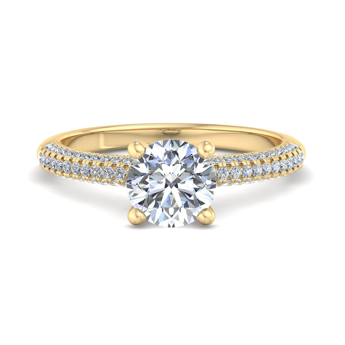 Celeste Triple Pave with Hidden Halo Engagement Ring in $14K Yellow Gold 18K Yellow Gold$ 