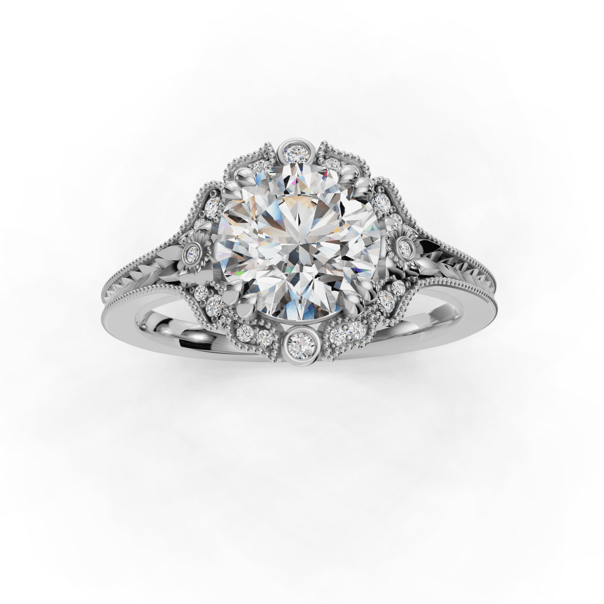 Clara Simple Solitaire Engagement Ring in $14K White Gold 18K White Gold Platinum$