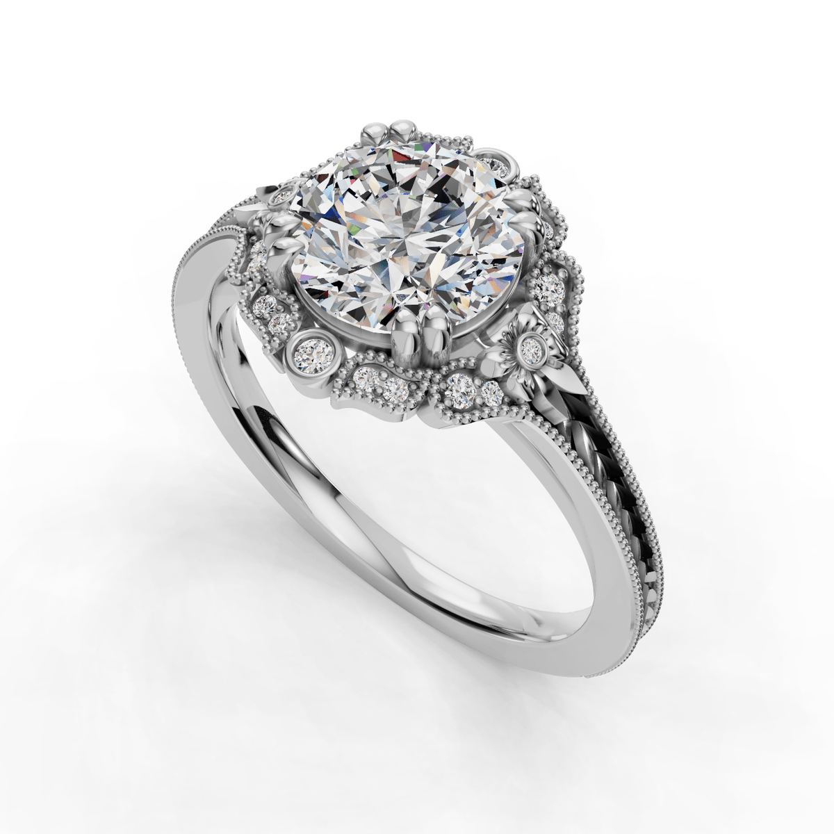 Clara Simple Solitaire Engagement Ring in $14K White Gold 18K White Gold Platinum$
