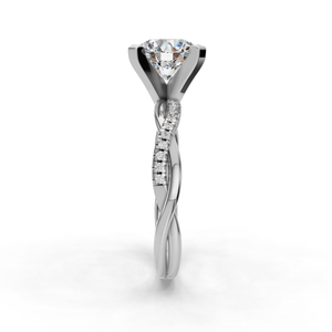 Classic Halo Engagement Ring – Mist Style in $18K White Gold 14K White Gold Platinum$