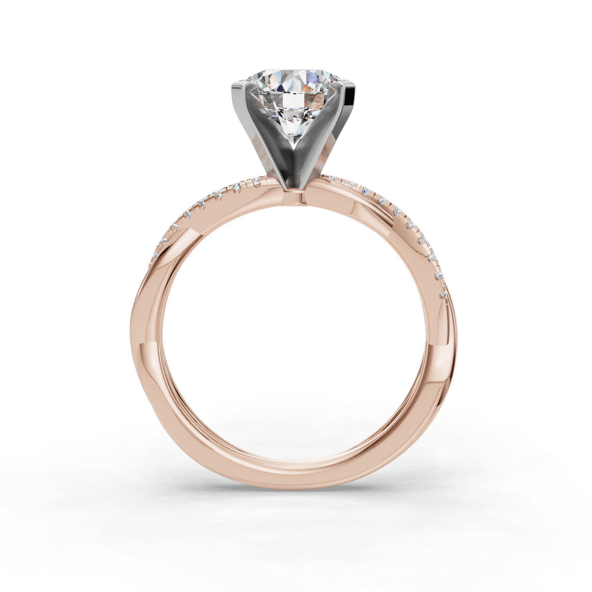Classic Halo Engagement Ring – Mist Style in $14K Rose Gold$