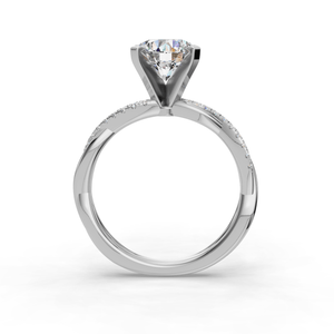 Classic Halo Engagement Ring – Mist Style in $14K White Gold 18K White Gold Platinum$