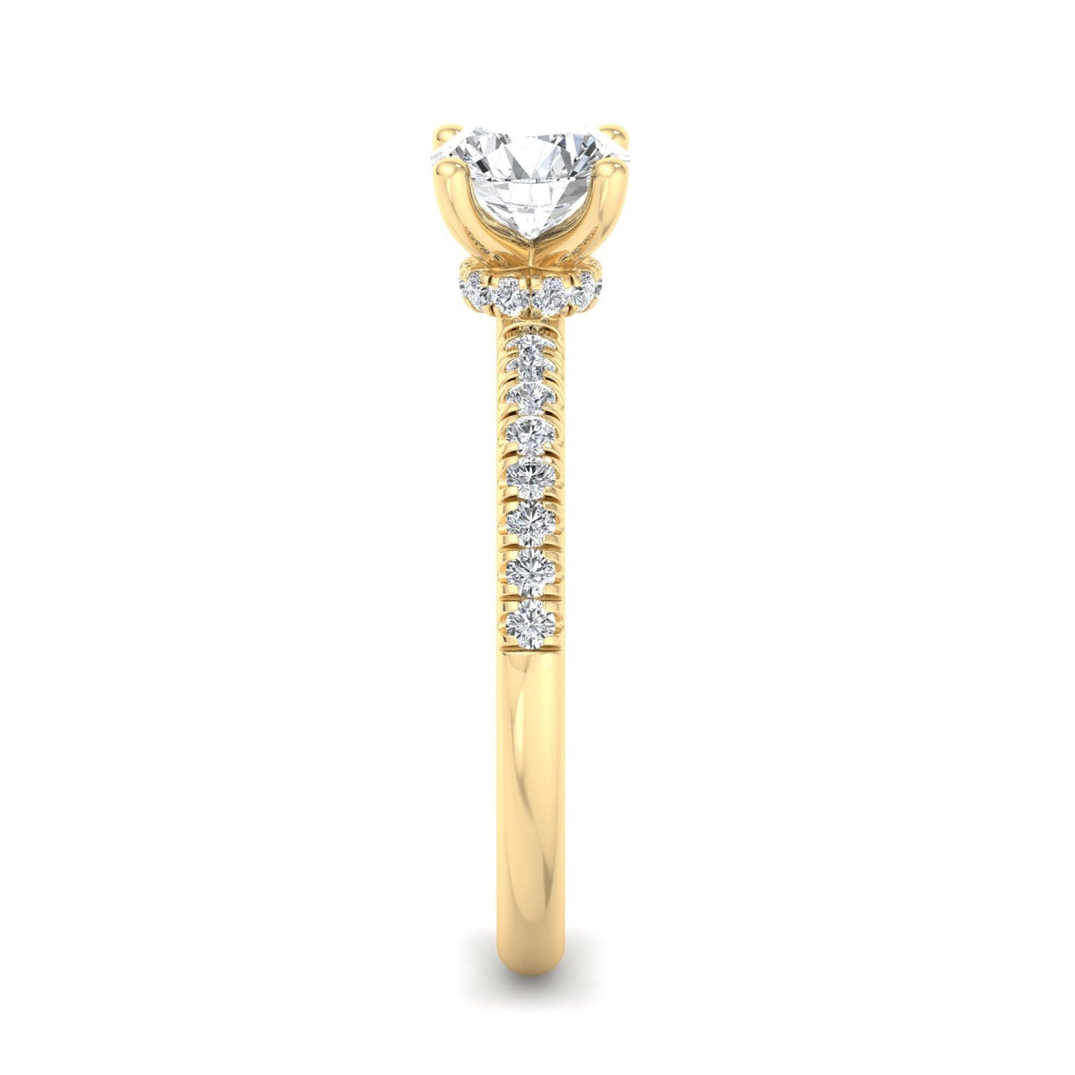 Dawn Hidden Halo with Pave Engagement Ring in $14K Yellow Gold 18K Yellow Gold$
