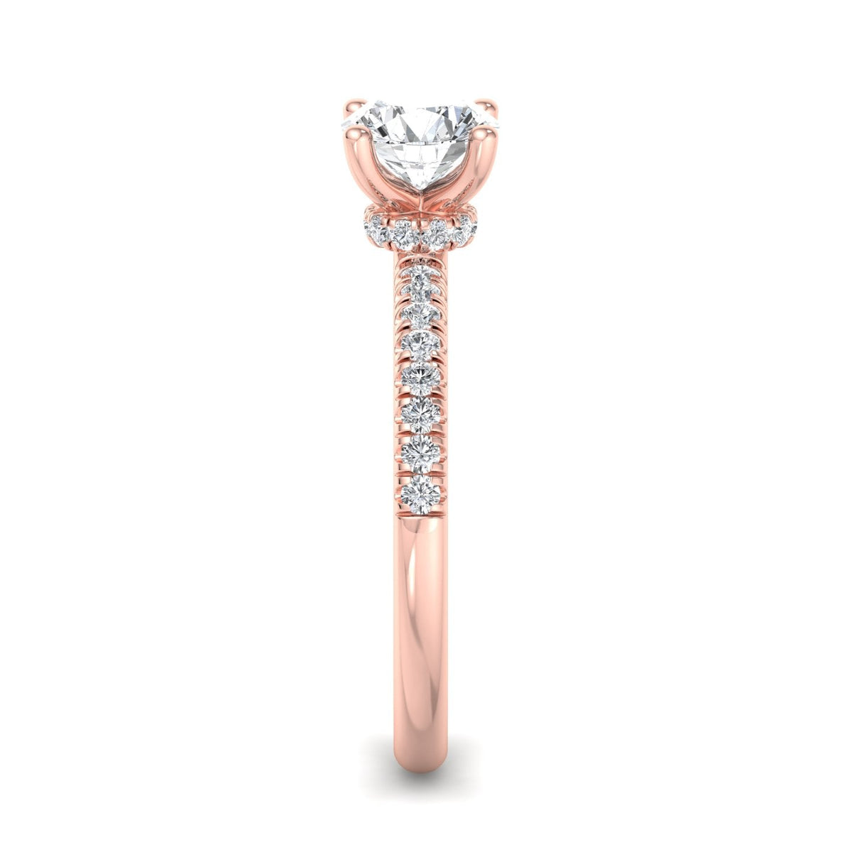 Dawn Hidden Halo with Pave Engagement Ring in $14K Rose Gold 18K Rose Gold$