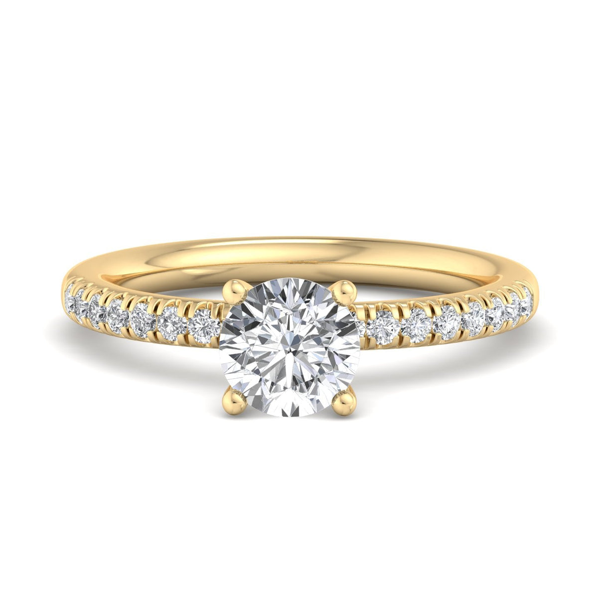 Dawn Hidden Halo with Pave Engagement Ring in $14K Yellow Gold 18K Yellow Gold$