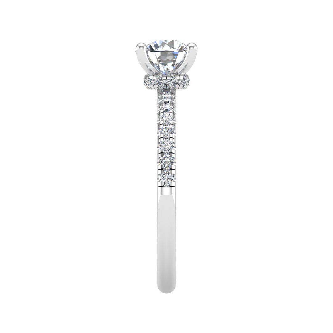 Dawn Hidden Halo with Pave Engagement Ring in $14K White Gold 18K White Gold Platinum$