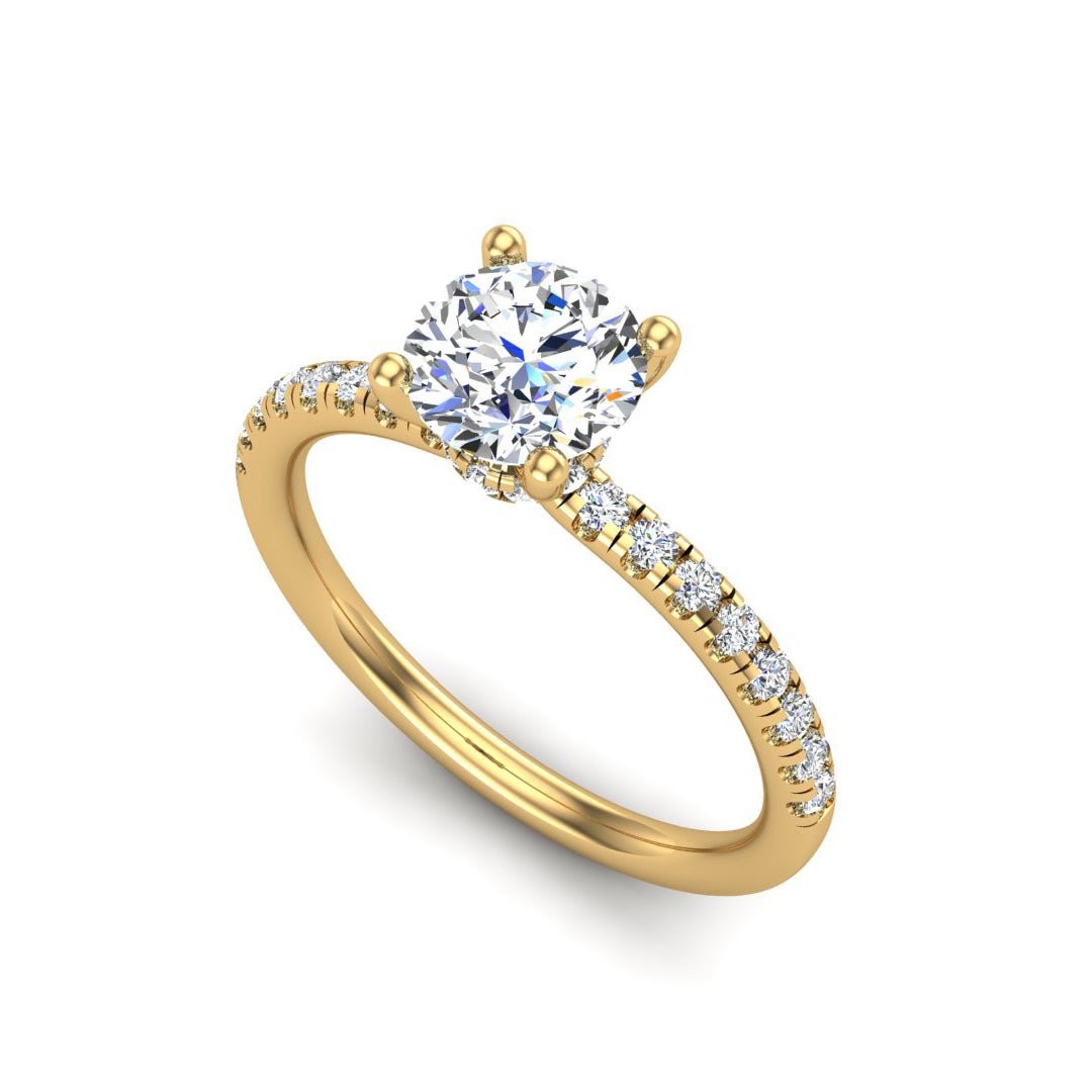 Dawn Hidden Halo with Pave Engagement Ring in $14K Yellow Gold 18K Yellow Gold$