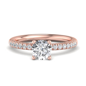 Dawn Hidden Halo with Pave Engagement Ring in $14K Rose Gold 18K Rose Gold$ 