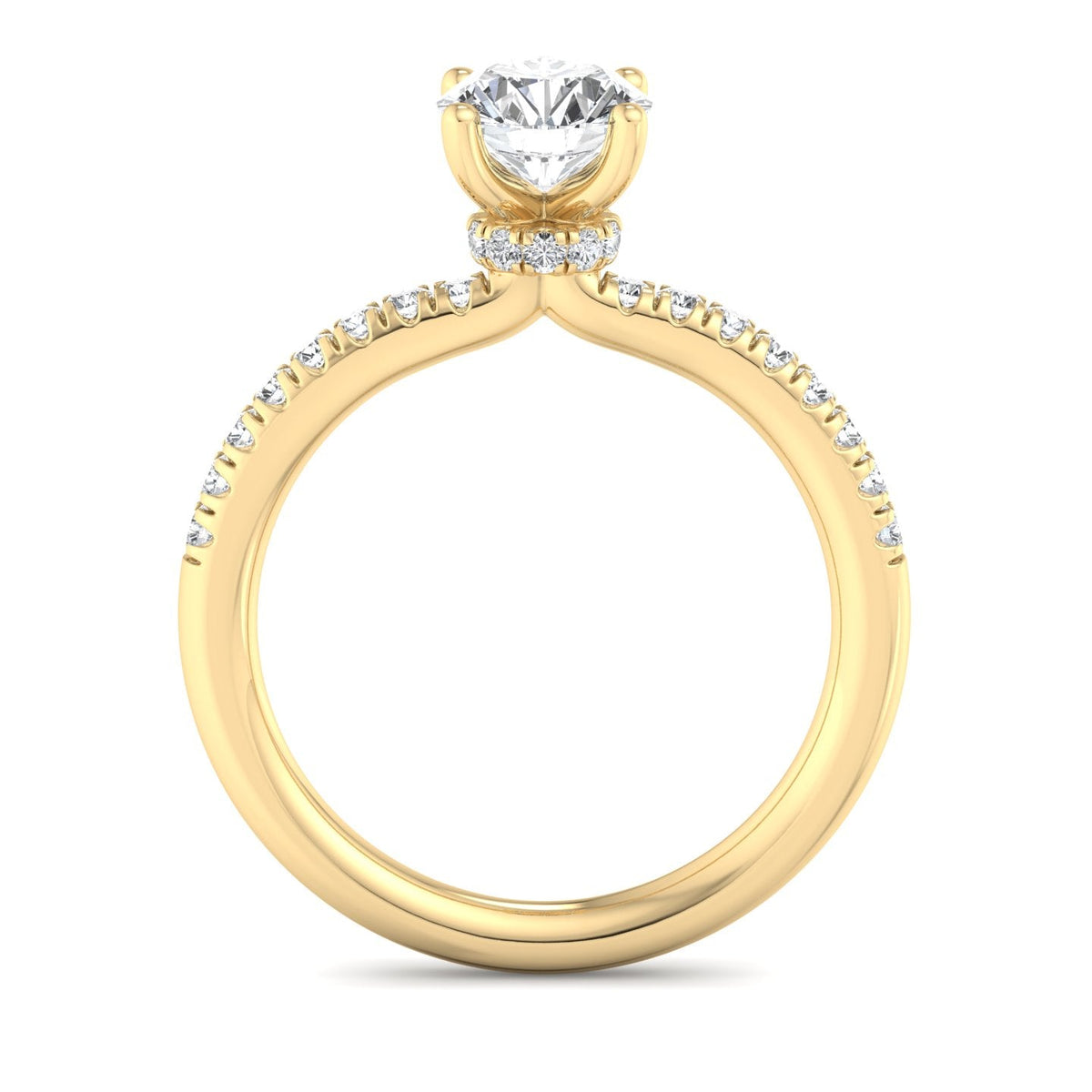 Dawn Hidden Halo with Pave Engagement Ring in $14K Yellow Gold 18K Yellow Gold$