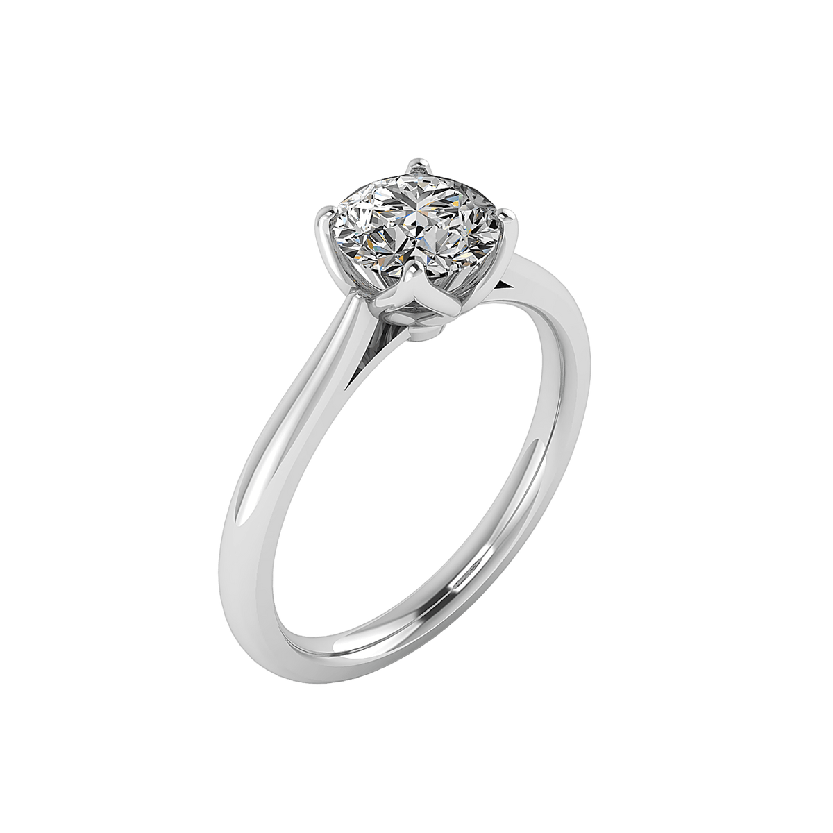 Eira Timeless Solitaire Engagement Ring in $14K White Gold 18K White Gold Platinum$