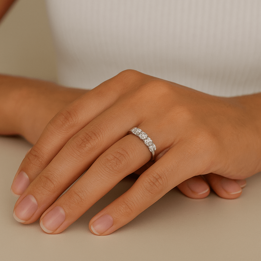 Eternal Spark – 925 Sterling Silver Promise Ring with Brilliant CZ Stones