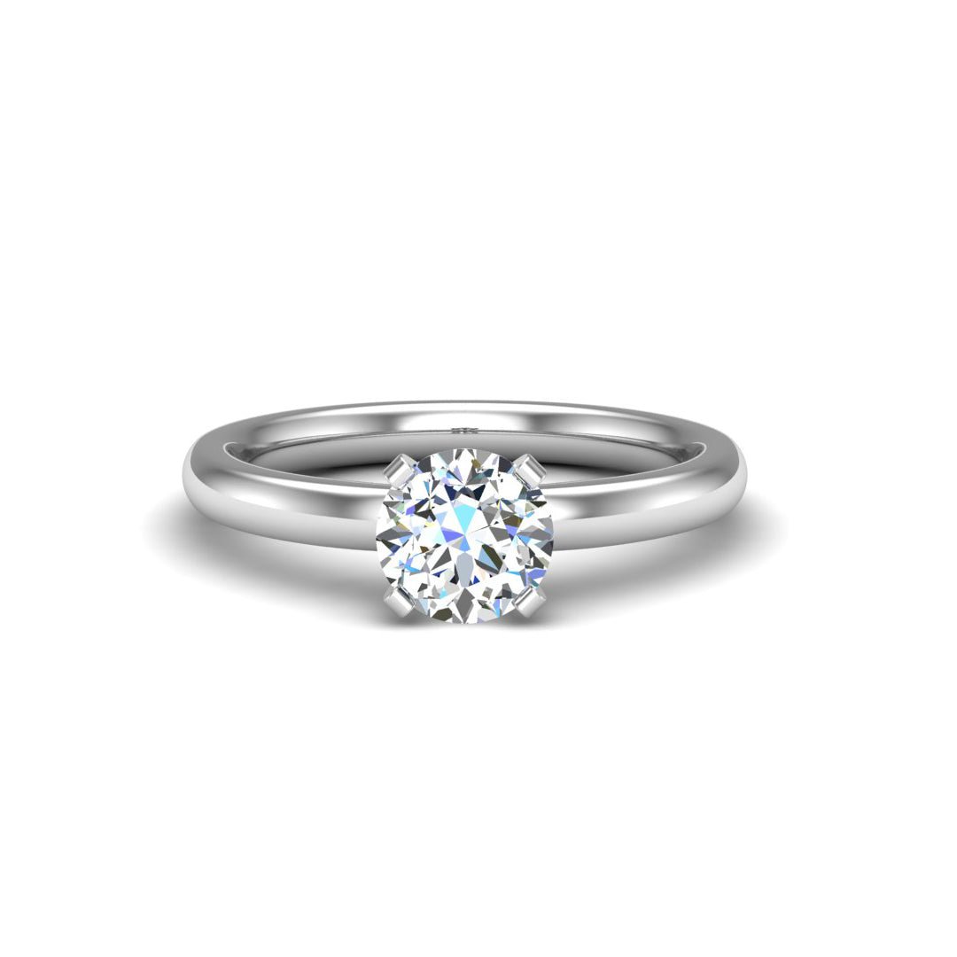 Faye 4-Prong Petite Solitaire Engagement Ring in $14K White Gold 18K White Gold$