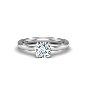 Faye 4-Prong Petite Solitaire Engagement Ring in $14K White Gold 18K White Gold$