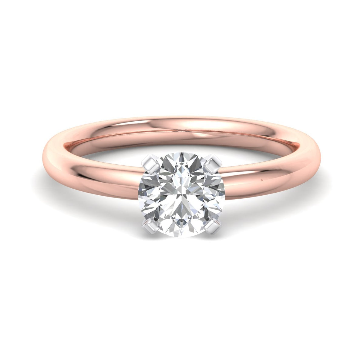 Faye 4-Prong Petite Solitaire Engagement Ring in $14K Rose Gold 18K Rose Gold$