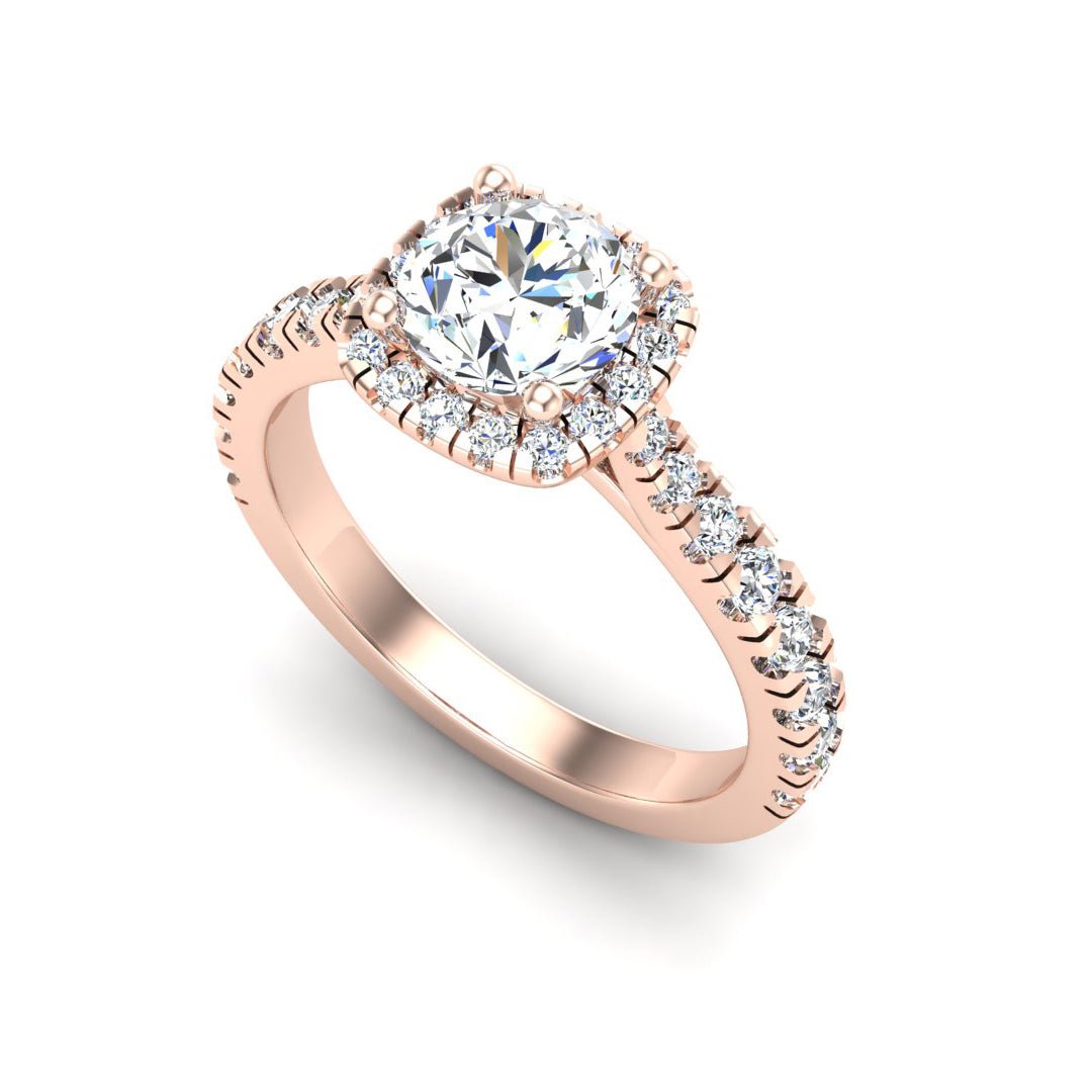 Floating Halo Engagement Ring – Glow Style in $14K Rose Gold 18K Rose Gold$ 