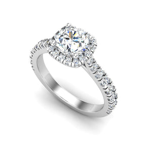 Floating Halo Engagement Ring – Glow Style in $14K White Gold 18K White Gold Platinum$