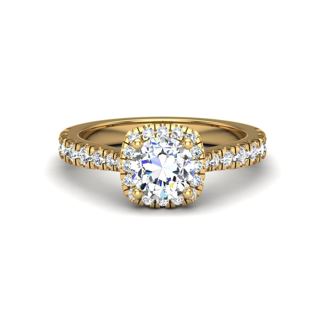 Floating Halo Engagement Ring – Glow Style in $14K Yellow Gold 18K Yellow Gold$