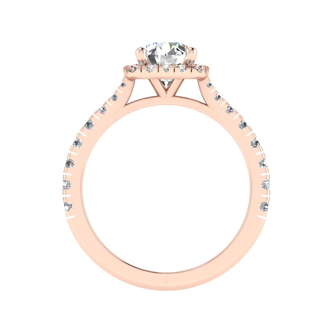 Floating Halo Engagement Ring – Glow Style in $14K Rose Gold 18K Rose Gold$