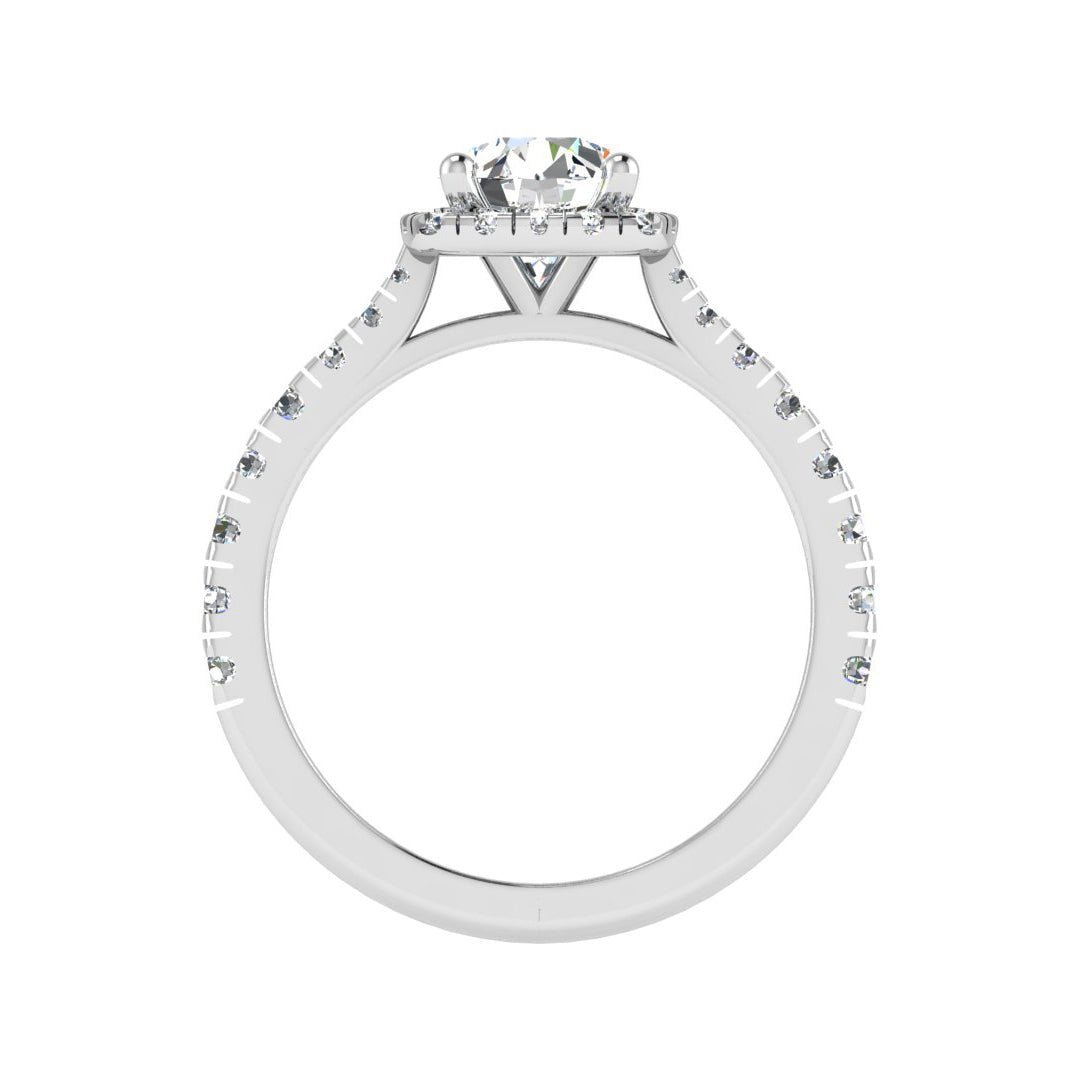 Floating Halo Engagement Ring – Glow Style in $14K White Gold 18K White Gold Platinum$