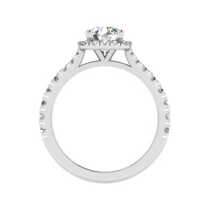 Floating Halo Engagement Ring – Glow Style in $14K White Gold 18K White Gold Platinum$