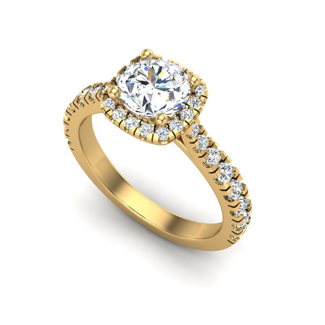 Floating Halo Engagement Ring – Glow Style in $14K Yellow Gold 18K Yellow Gold$