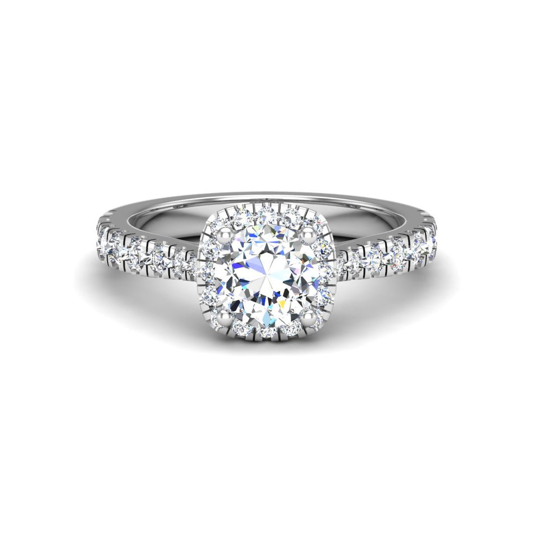 Floating Halo Engagement Ring – Glow Style in $14K White Gold 18K White Gold Platinum$