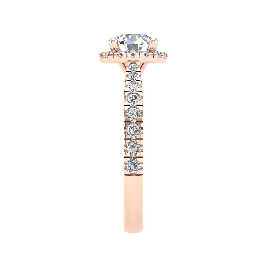 Floating Halo Engagement Ring – Glow Style in $14K Rose Gold 18K Rose Gold$