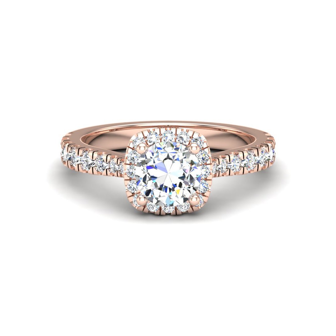 Floating Halo Engagement Ring – Glow Style in $14K Rose Gold 18K Rose Gold$