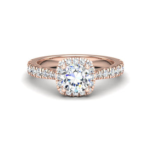 Floating Halo Engagement Ring – Glow Style in $14K Rose Gold 18K Rose Gold$ 