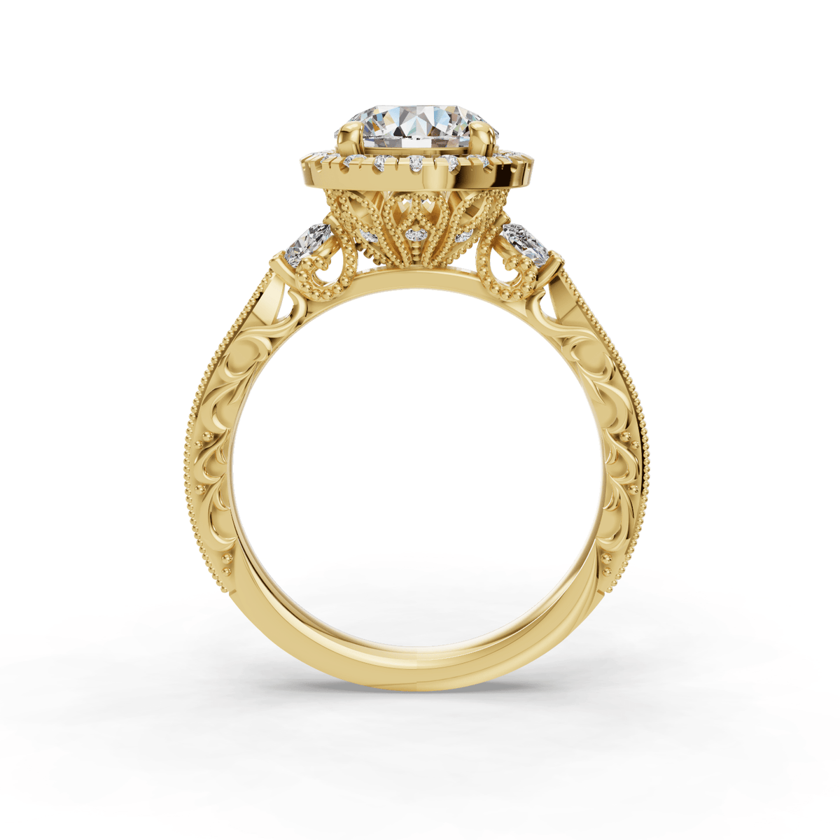 Frost Halo Style Engagement Ring in $14K Yellow Gold 18K Yellow Gold$